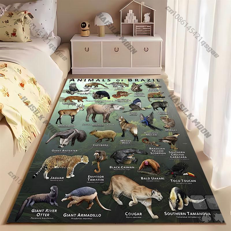 Diverse wildlife of Brazil carpet Yoga living room room decor children's crawling mat doormat area rug games mat