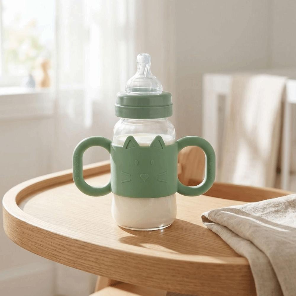 Food-Grade Silicone Bottle Handle Sleeve Toddler Grip Cover for Dr. Brown’s 8 oz/4 oz Baby Feeding