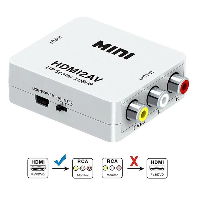 HDTV в AV RCA Адаптер HD Конвертер Мини-бокс RCA AV CVSB LR Видео Композитный AV Масштабатор Конвертер для ПК HDTV Проектора