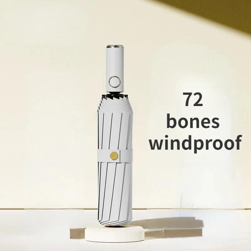 72 Bone супер сильный ветрозащитный автоматический складной мужской зонт усиленный большой непромокаемый солнцезащитный зонт для женщин