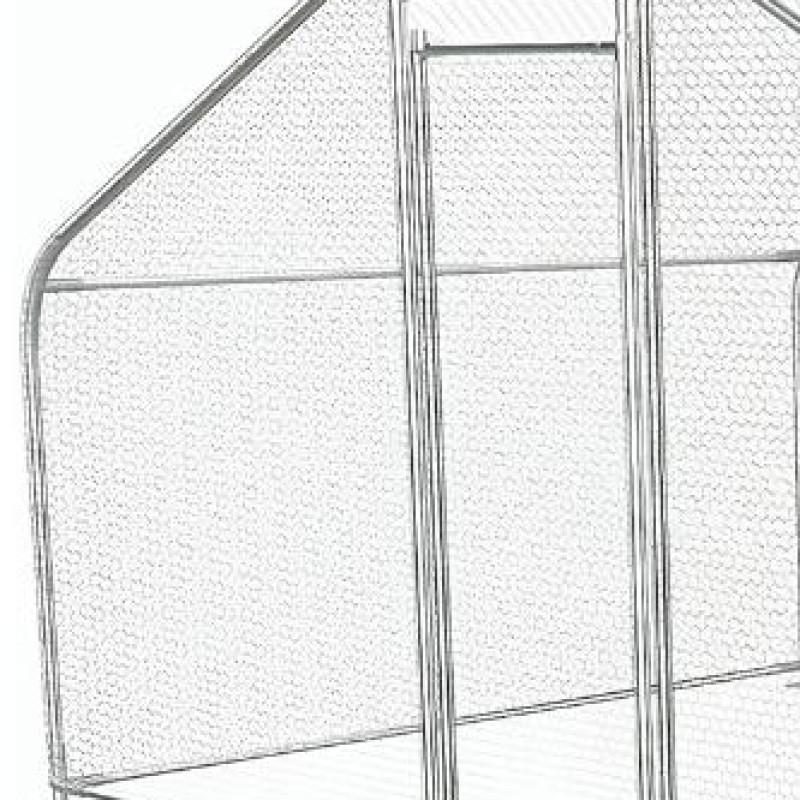 9.84x13.12x6.56FT Large Chicken Coop Lockable Chicken Pen Kennel with Cover Spire Roof for Outdoor and Yard Farm Use