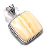 Yellow Calcite Gemstone Handmade 925 Sterling Silver Jewelry Pendant 2.05" y7J79