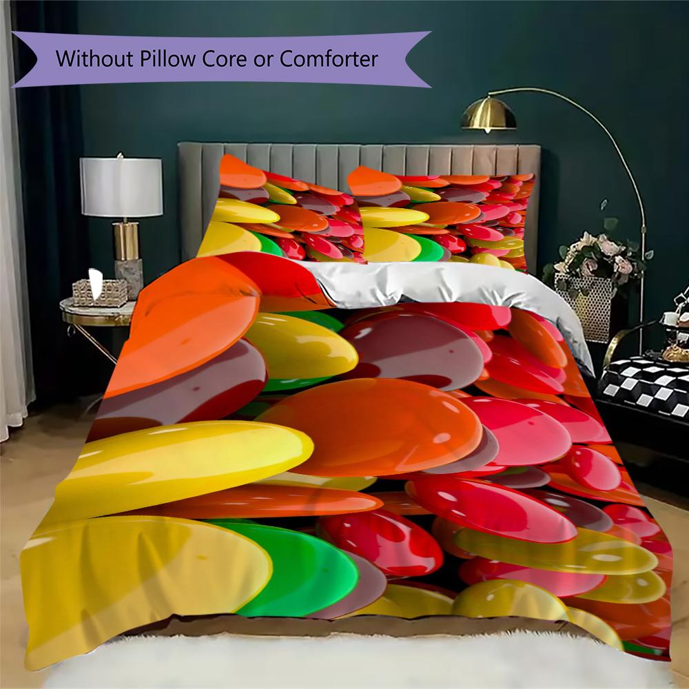 1PC Food Theme Bedding Quilt Set Quilt Cover Pillowcase Home Decoration Birthday Gift (1 * duvet cover + 2 * pillowcase, without core)A3
