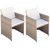 Day and Night - Day and Night Garden Chairs with Cushions 2 Units Beige Synthetic Rattan