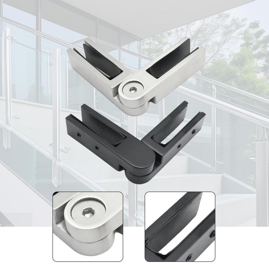 Adjustable Glass to Glass Clamp Railing Clip Bracket Support Stainless Steel Professional Railing Clamp for Stairs Balustrade