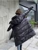 Women Long Winter Jacket Glossy Hooded Windproof Warm BIO Down Coat Oversize Cotton Padded Parkas
