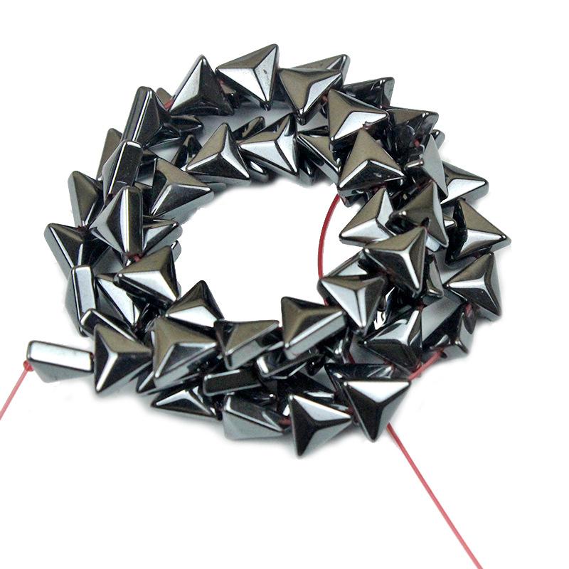 3D Hematite Triangle Stone Beads for DIY Jewelry