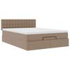 Ottoman Bed with Mattress Cappuccino Brown 140x200 cm Faux Leather