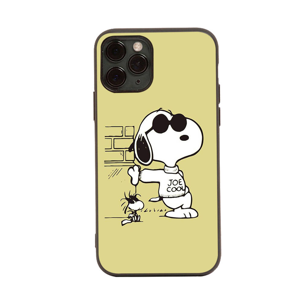 SM14 Snoopy Cartoon Black Sofe Case for Samsung Note 20 Lite S24 Ultra S23 A03 A05 A06 A11 A71 A15 A16 A13 A24 A25 A33 A52 A53 A50 M55 M35 Plus