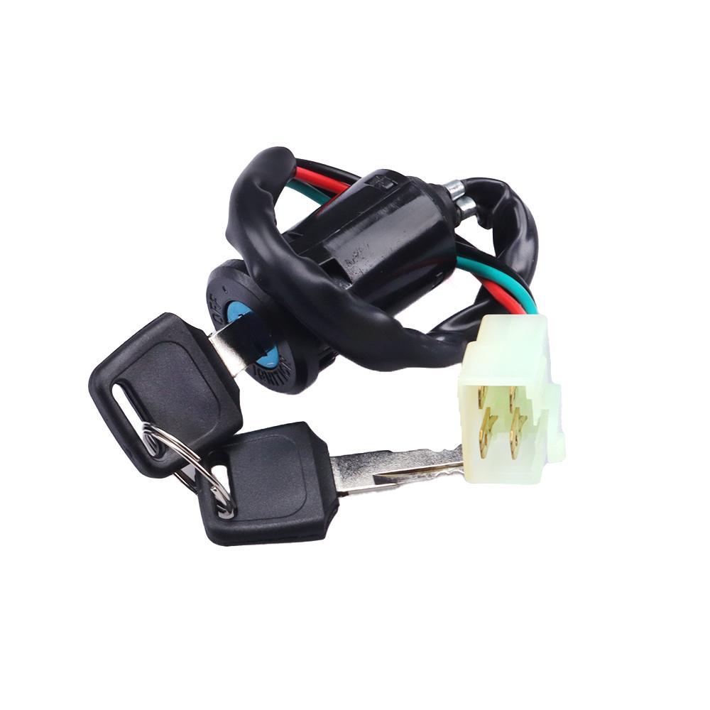 2 Wires/4 Wires Ignition Switch with 2 Keys On-Off Lock For Electrical Scooter ATV Motorcycle Motorbike ATV Quad Dirt Bike Parts
