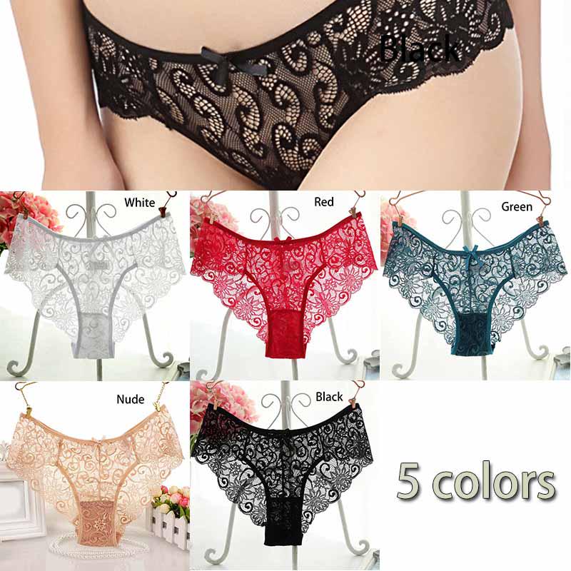 Сексуальное модное женское мягкое треугольное нижнее белье с кружевом средней талии Brife Transparent