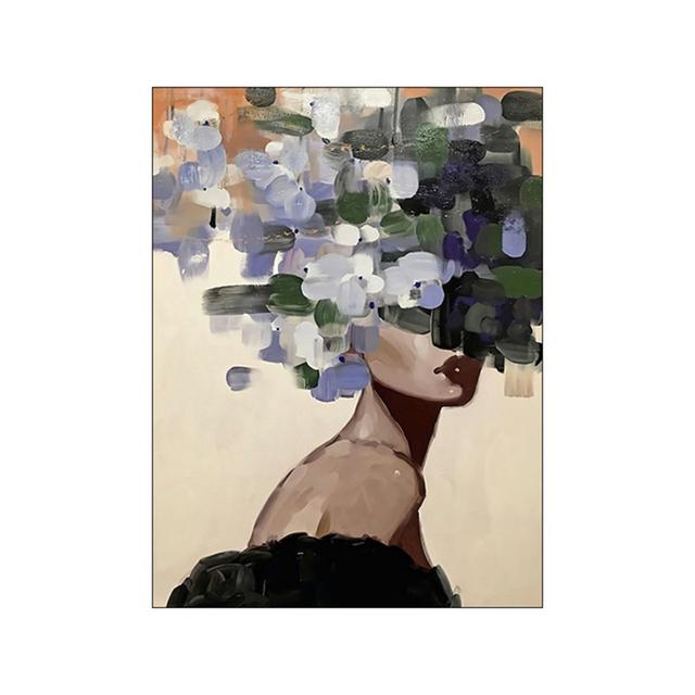 Абстрактная женская голова с цветами, холст, живопись, современные постеры и принты, настенная художественная картина для гостиной, домашний декор