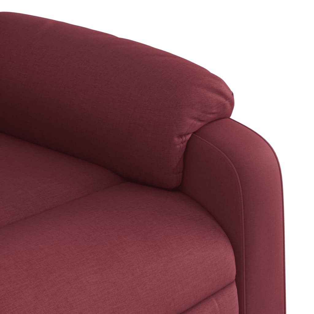 Electric Recliner Chair Burgundy Fabric