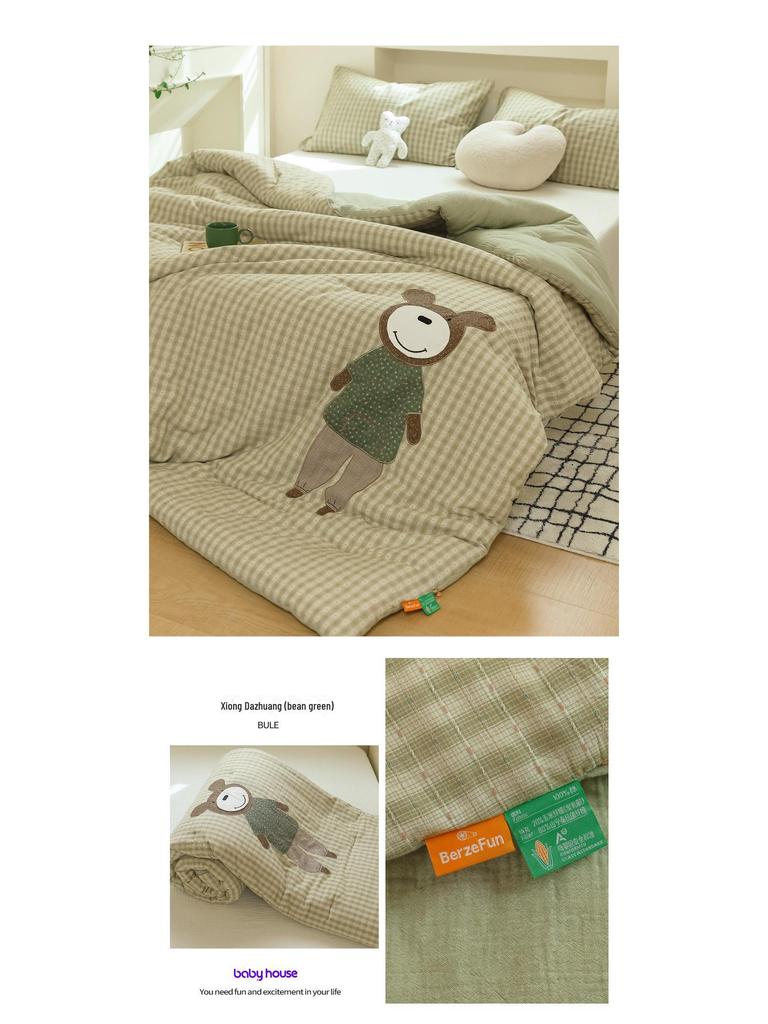 Class A Cotton Cartoon Kids' Quilt - Pure Cotton Double Yarn Corn Fiber Core, Thick & Warm for Winter