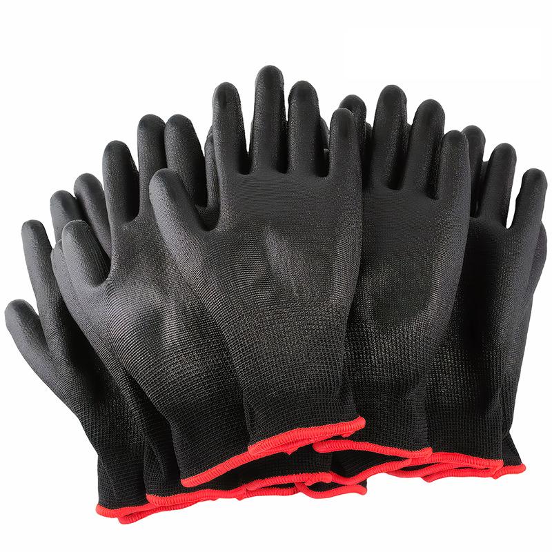 12Pairs Safety Coating Work Gloves Hand Protect PU Nylon Antiskid Dust-proof
