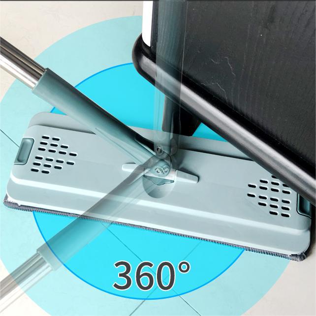 Hands-Free Flat Mop: Dual-Use Scratch-Off Design for Easy, Efficient Cleaning with Bucket.