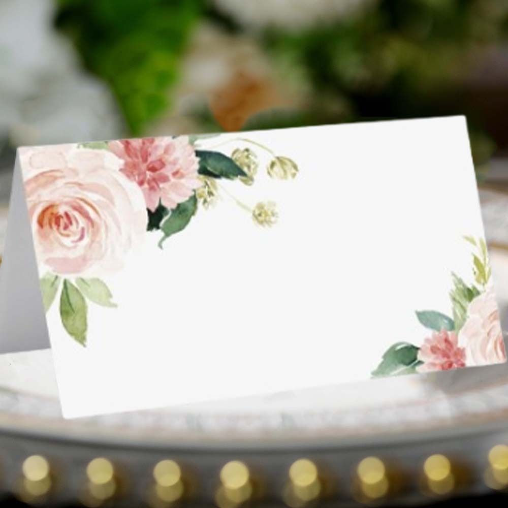 50pcs Paper Seating Place Cards Writable Tented Name Card  Dinner Party Seating