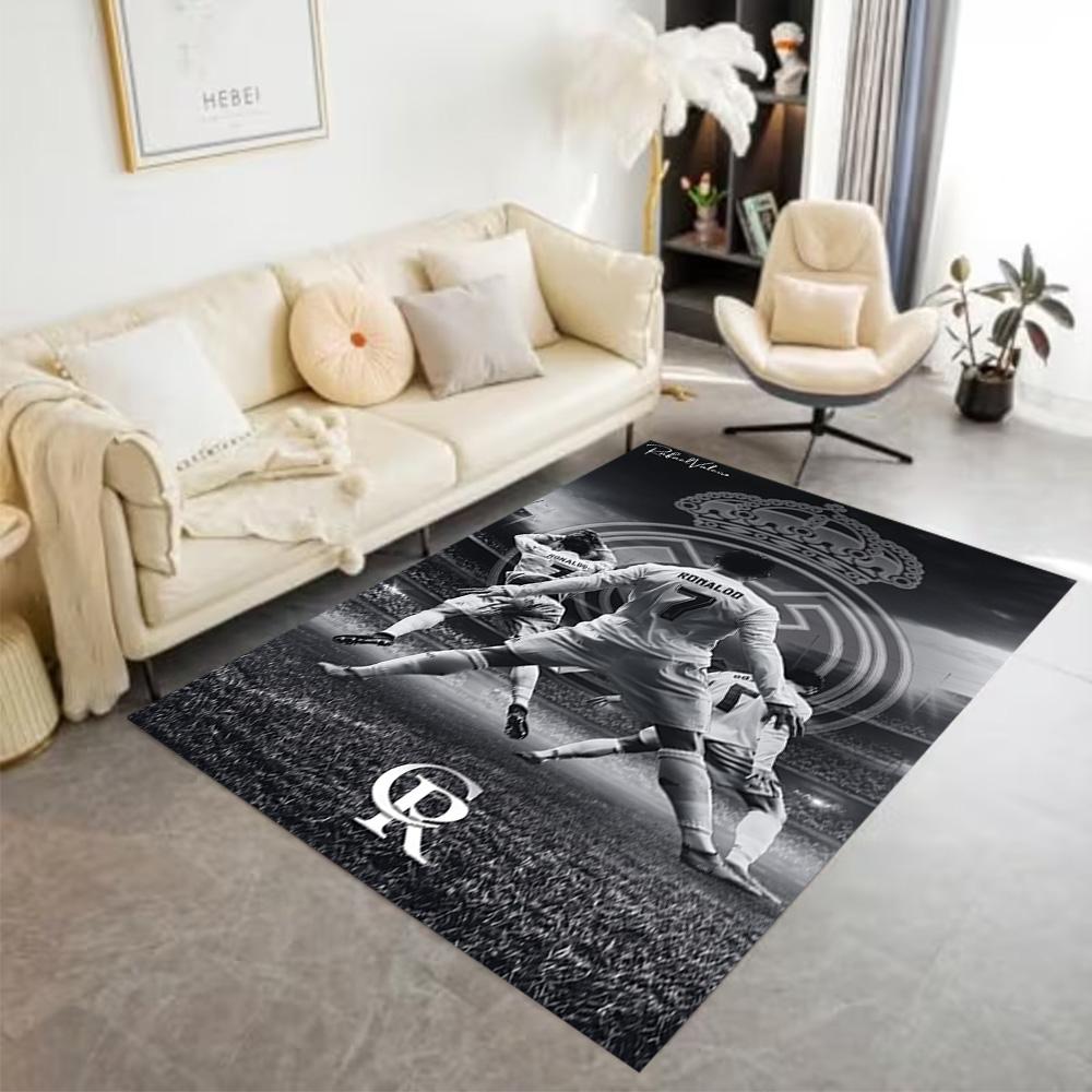 Cristiano Ronaldo Pitch Area Rug Perfect for Kitchen Dining Room Playrooms Game Room Antislip Carpet Office home decor Best for Christmas