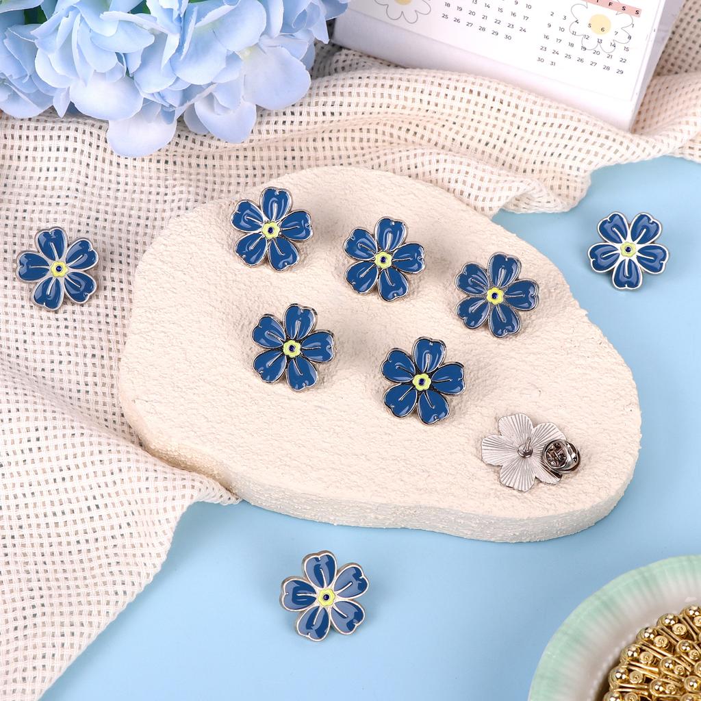 Значок-булавка «Незабудка» Памятные значки Оптом Празднование жизни Похоронные сувениры Болезнь Альцгеймера Деменция Цветок незабудки Значок на лацкан