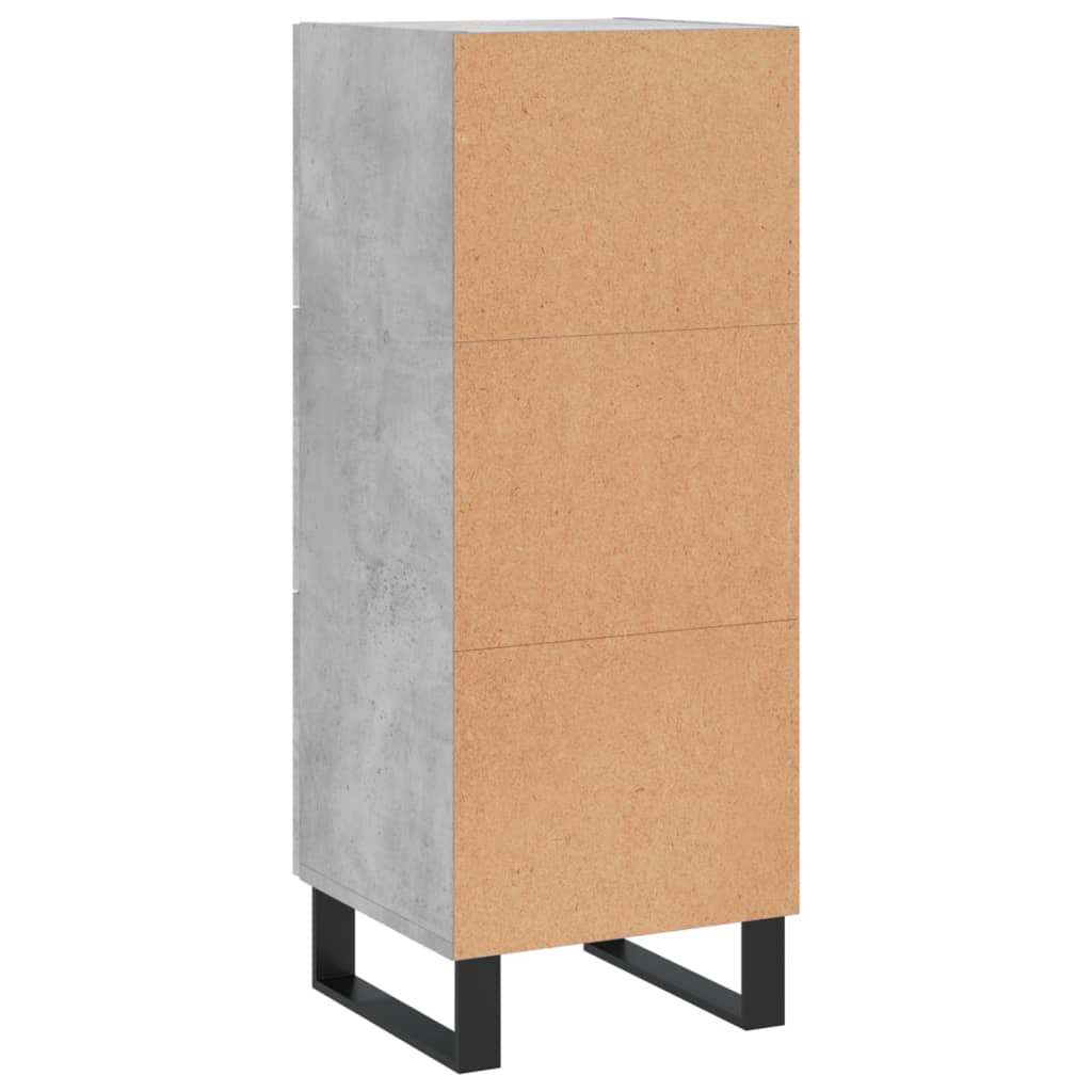 Vidaxl Szafka, Szarość Betonu, 34,5X34X90 Cm, Materiał Drewnopochodny