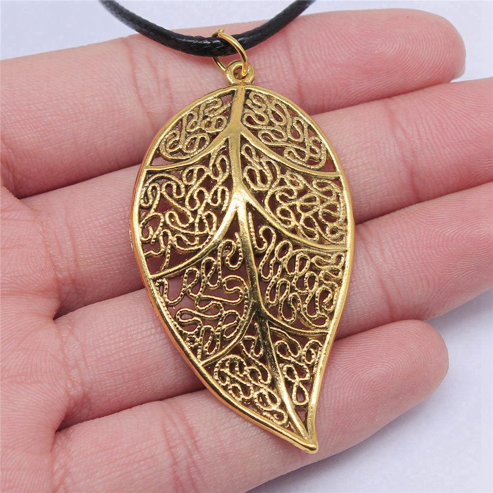 Креативное кожаное ожерелье-цепочка с металлическим кулоном в виде листа и цветка для женщин - Идеально для Дня святого Валентина