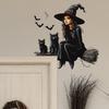 Halloween Cartoon Witch Bat Black Cat Bedroom Living Room Home Beautification Wall Stickers