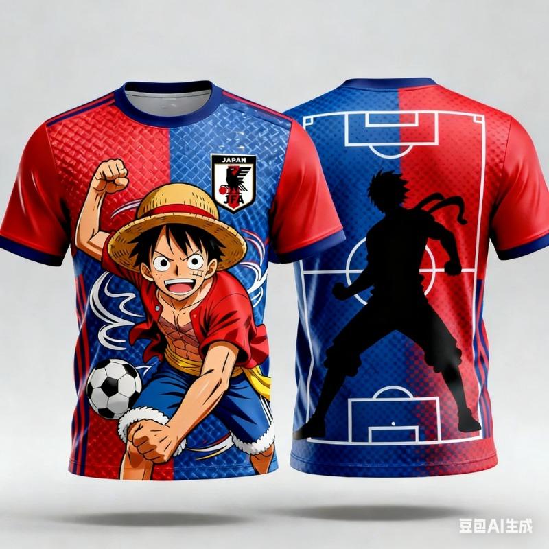 Летняя Специальная Версия Футбольной Майки Луффи - Японское Аниме "One Piece" Быстросохнущая и Дышащая Мужская Спортивная Футболка