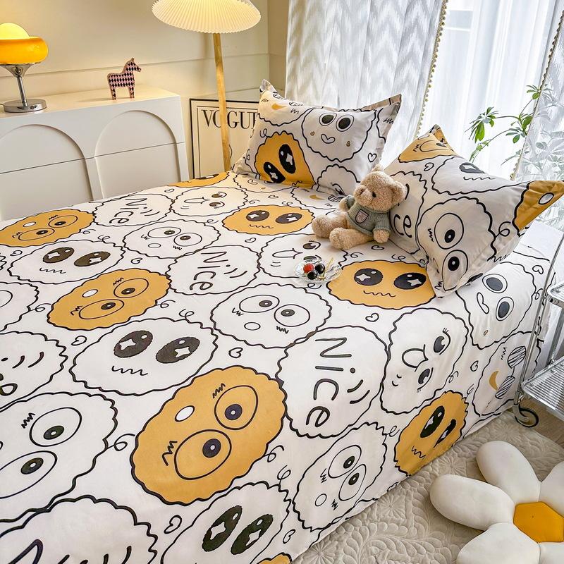 Простыня в цветочном стиле, приятное для кожи постельное белье, простая студенческая кровать, простыня на резинке, наматрасник, покрывало