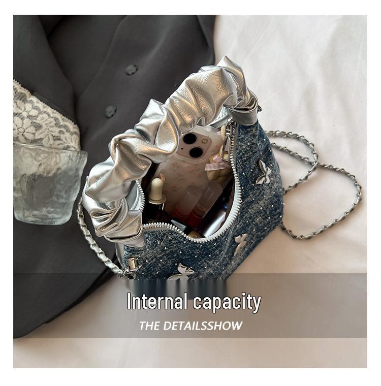 Летняя джинсовая сумка-бант 2025 - Стильная сумка кроссбоди и на плечо