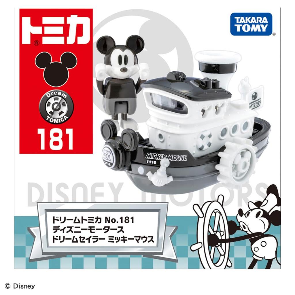 Takara Tomy Tomica Dream Tomica 181 Disney Motors Dream Sailor Mickey Mouse Miniature Car Toy for Ages 3 and Up No.