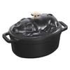 Staub Cocotte Black Оба Ручной литой эмалированный горшок IH Совместимый Японский La Cocotte Специальная форма "Piggy 17 см" [Авторизованный продукт] 40500-171