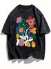Vintage Wild Floral Graphic TShirt Relaxed Retro Washed Tee for Men Women Travel Daily Vacation Stylish Casual Street Looks