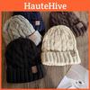 Winter Beanie Wool Hat Thick Knitted Cap Windproof Casual Fashion Accessory
