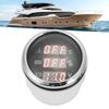 52mm 2in 3‑In‑1 Gauge Water Temperature Voltage Liquid Level Display European Standard 0‑190ohmBlack Dial