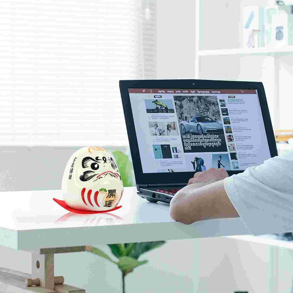 Dharma Eggs Daruma Figurine Japanese Decor Ceramic Traditional Sculpture Statue for Car Ceramics Figurines Buddhism