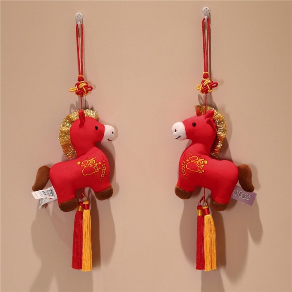 Creative Plush Horse Doll Pendant Mascot Doll Pony Key Ring New Year Horse Hanging New Year Decor
