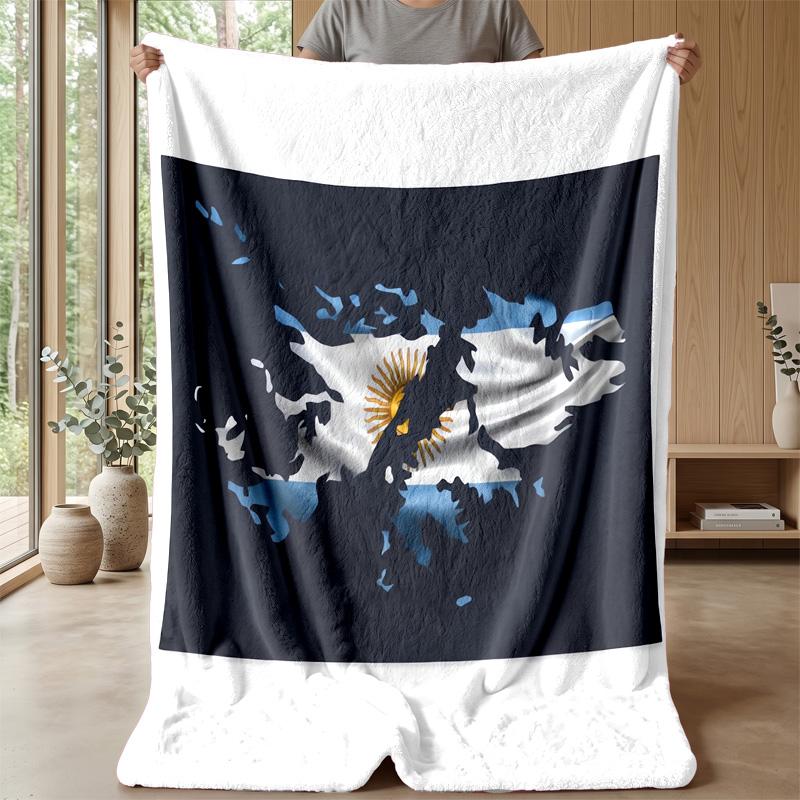 Argentina national football team Theme blanket Soft Flannel Blanket Plush Throw Blanket Cozy Sofa Bed Blanket for Home Decor