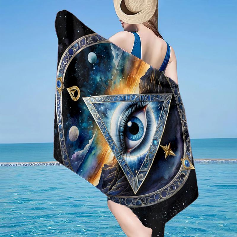 Eye Of Providence In Space Beach Towel, Super Soft Microfiber, Gift for Her/Him, Birthday, for Pool, Beach, Travel, Home Decor Fan gifts