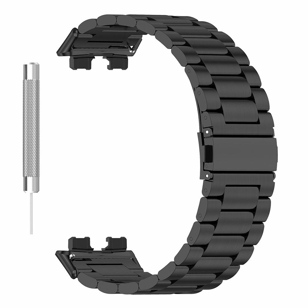 Для Huawei Band 8/Band 8 NFC/Band 9/Band 9 NFC Ремешок для часов из нержавеющей стали с 3 звеньями, сменный ремешок для умных часов