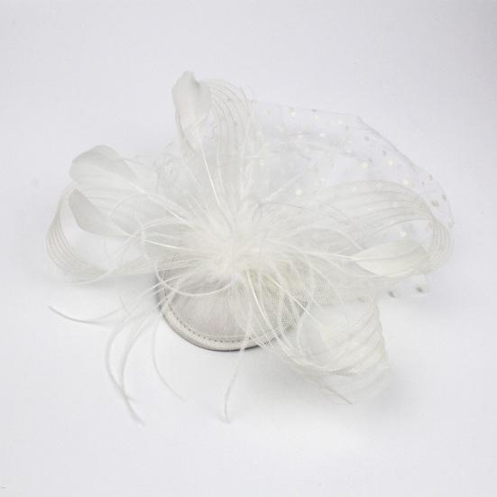 Feather Mesh Top Hat Headband Easy To Wear Style Headgear Daily Party Matching Lady Hair Accessories