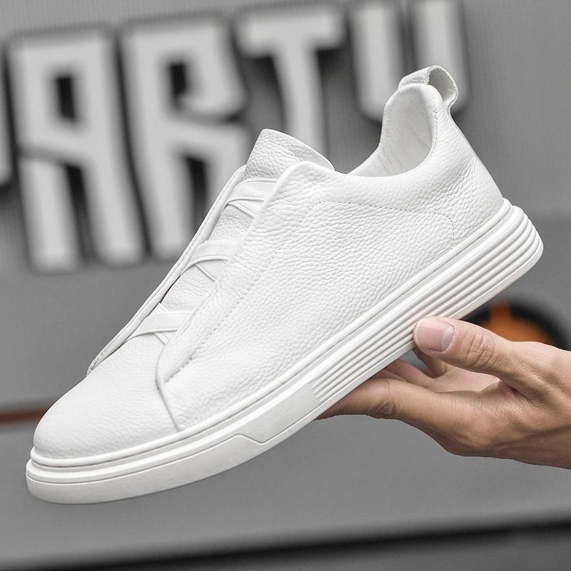 Популярная мужская и женская обувь на плоской подошве белого цвета в Европе, универсальные кеды из коровьей кожи первого слоя, удобный спортивный и повседневный стиль leat