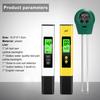 3Pcs/Set Water Testers Quick Reading Accurate Measurement Multifunction Digital pH/EC PPM/Soil Testers