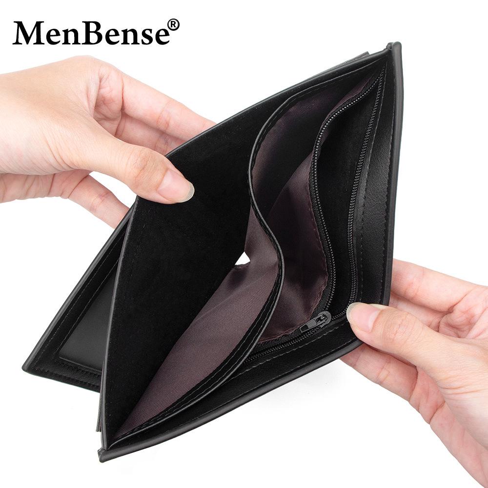 Мужской минималистичный деловой кошелек - Многослотовый с отделением для монет и молнией