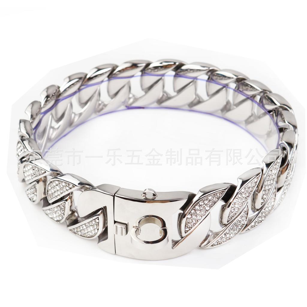 32MM Stainless Steel Pet Supplies Dog Collar Bully Dog Fighting Bully Dog Collar Dubin Cuban Chain Hip Hop Neck Ring