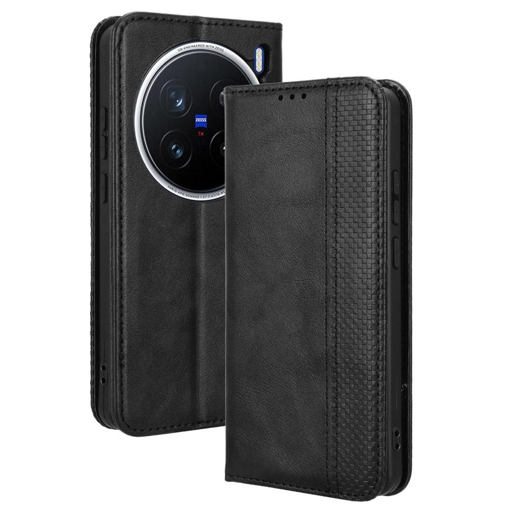 Для vivo X200 Pro 5G кожаный чехол-кошелек подставка ретро текстура чехол для телефона
