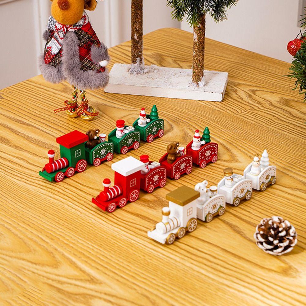 Cartoon Animal Christmas Train Multicolor Mini Christmas Tree Train  Ornament