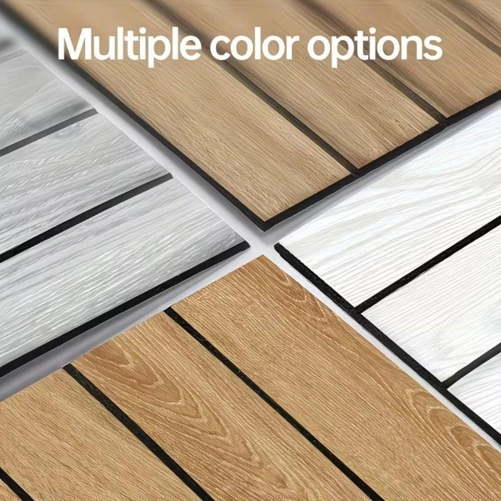 10pcs 30x30cm Wood Grain Wallpaper Waterproof Foam Wall Stickers Durable Wall Decoration Stickers
