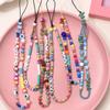 Модные женские акриловые глиняные каменные бусины, цепочка для мобильного телефона, ремешок для мобильного телефона, подвесной шнур, брелок для ключей, ювелирные изделия, настраиваемые