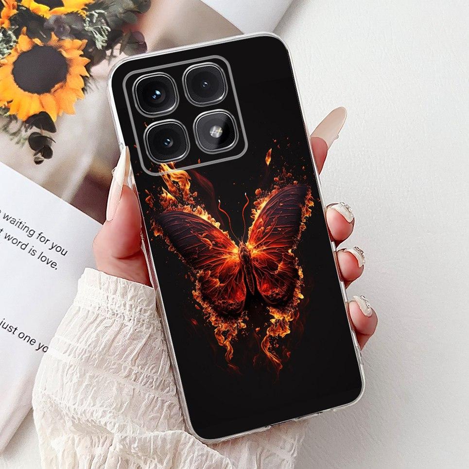 Чехол для телефона Xiaomi Mi 14T Pro Mi14T Крутой стиль Узор Тигр Дракон Прозрачный Мягкий Силикон ТПУ Задняя крышка Xiaomi 14t 5G Coques