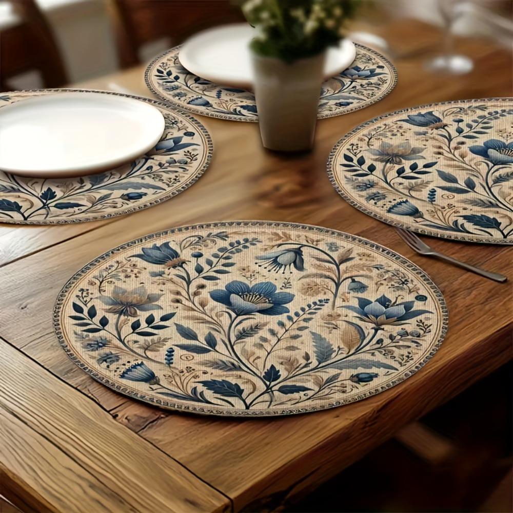 Middle East Style Coffee Cup Mats Embroidery Round Dining Mat Kitchen Supplies